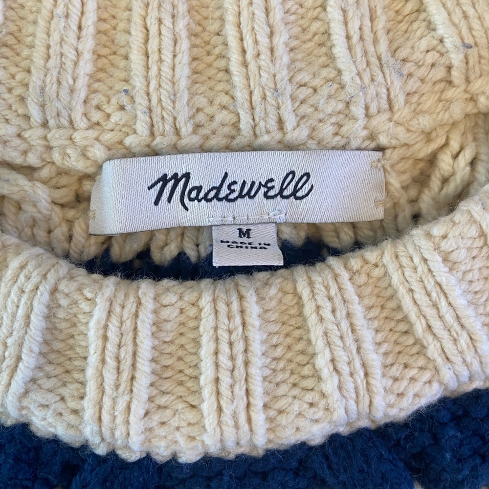 Madewell Stripe Cotton Blend Sweater Size M - Picture 2 of 3